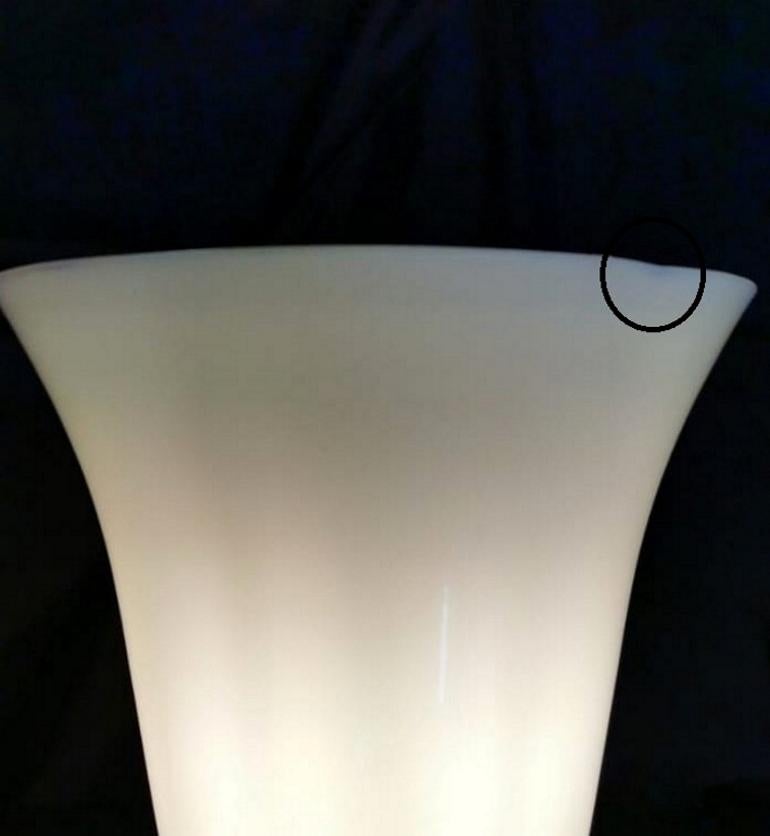 Vintage White Opaline Glass Lamp, France, 1950 1