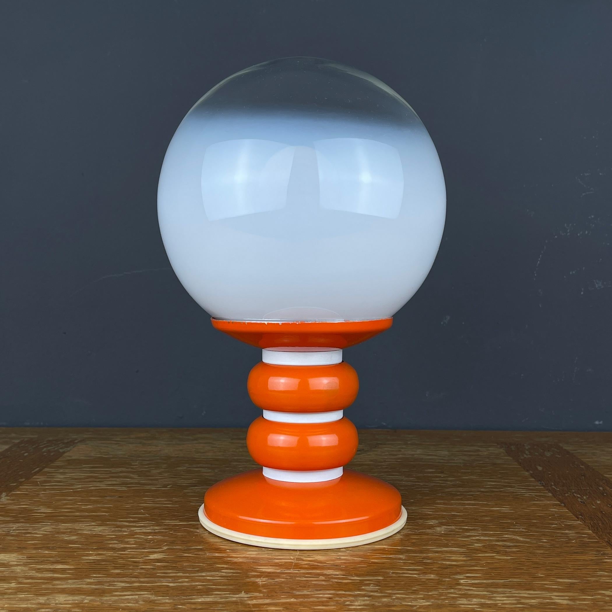 Mid-Century Modern Vintage white opaline glass table lamp Italy 1970s  For Sale