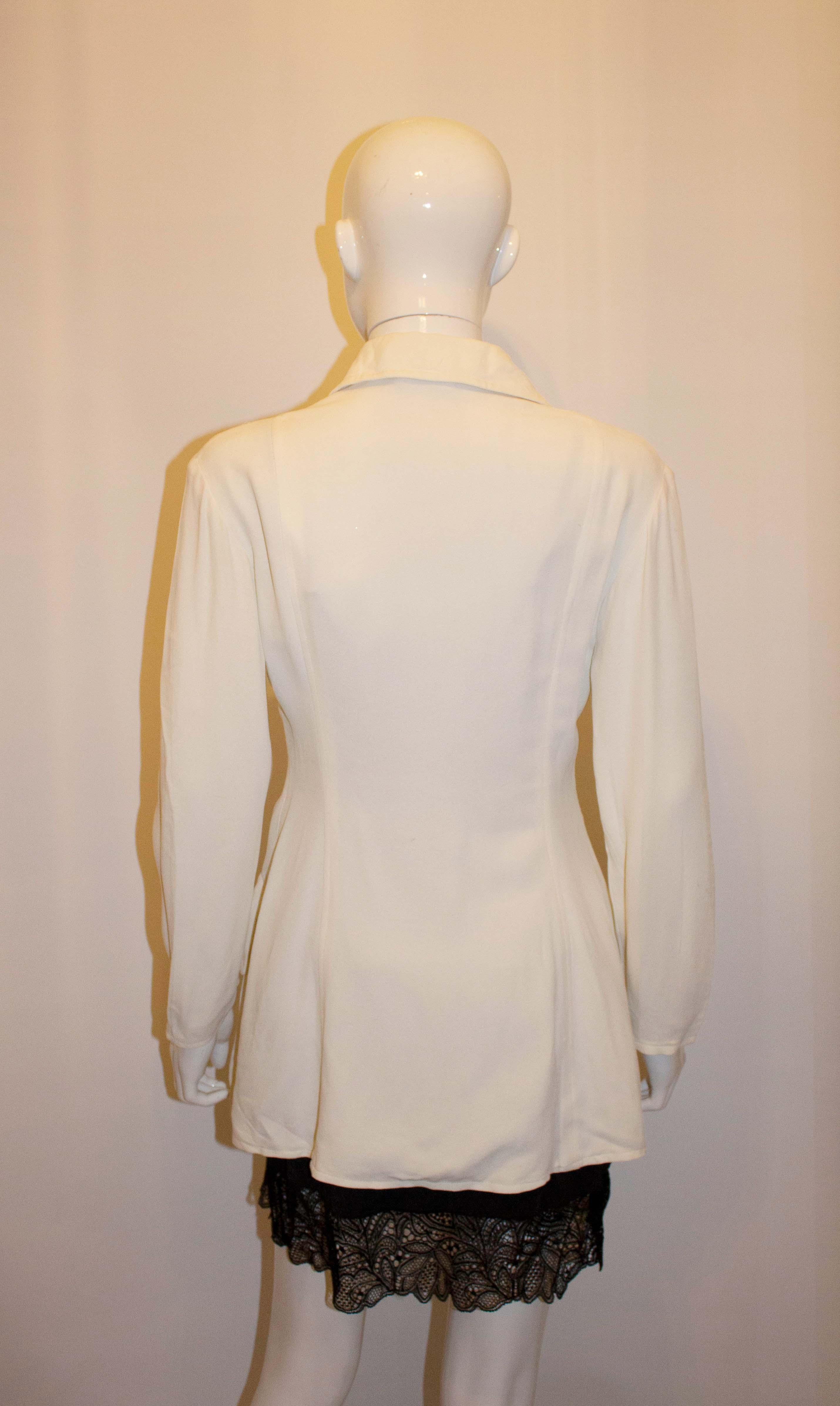 Vintage White Ossie Clark  Moss Crepe Jacket In Good Condition In London, GB