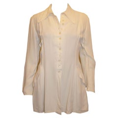  Vintage White Ossie Clark  Moss Crepe Jacket