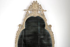 Vintage White Painted Carved Pier Wall Mirror, 20th Century