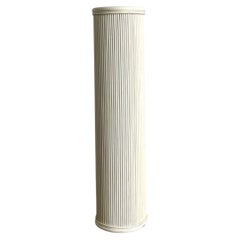 Vintage White Painted Rattan Pedestal