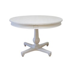 Vintage White Painted Round Dining or Entry Table Vintage White Painted Round Dining or Entry Table