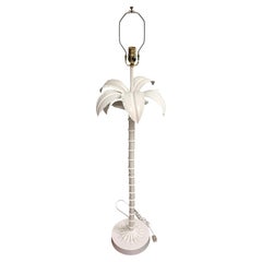 Vintage White Palm Tree Floor Lamp, Antique Design, Unique Style, USA
