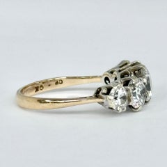 Vintage White Paste and 9 Carat Gold Five-Stone Ring