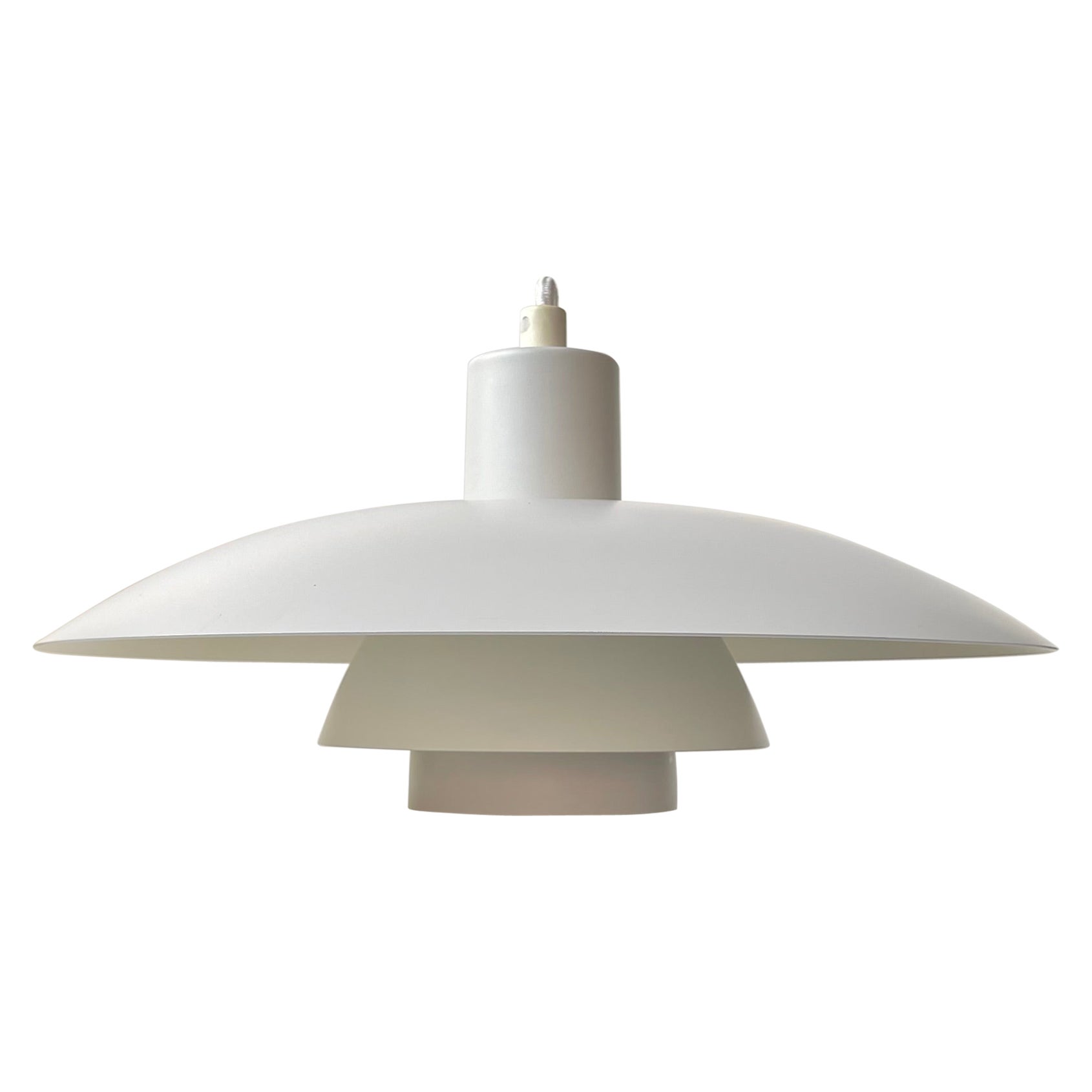 Lampada a sospensione vintage bianca PH4 / 3 di Poul Henningsen per Louis Poulsen