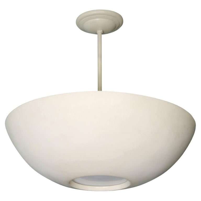 Vintage White Plaster Modern Plafonnier at 1stDibs
