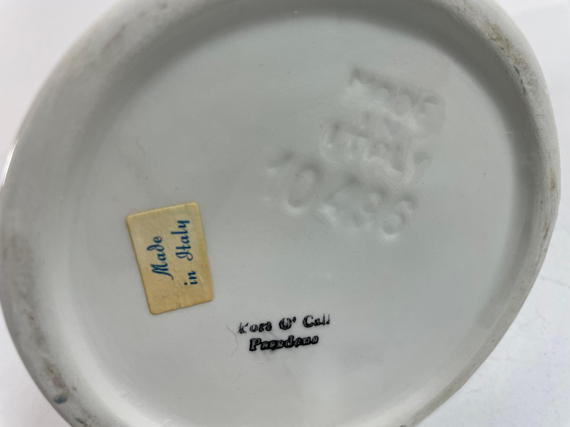 Victorien Pichet de chat vintage en porcelaine blanche fabriqué en Italie en vente
