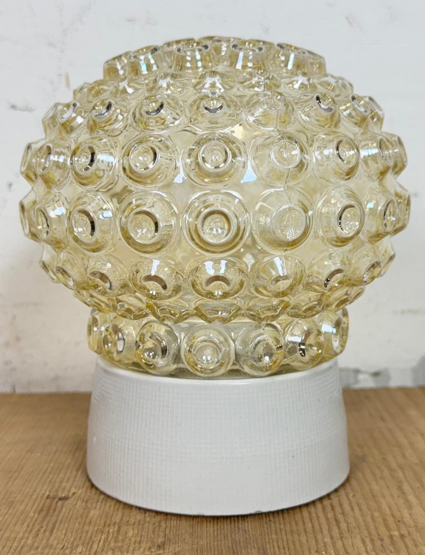 Industrial Vintage White Porcelain Ceiling Light, 1970s For Sale