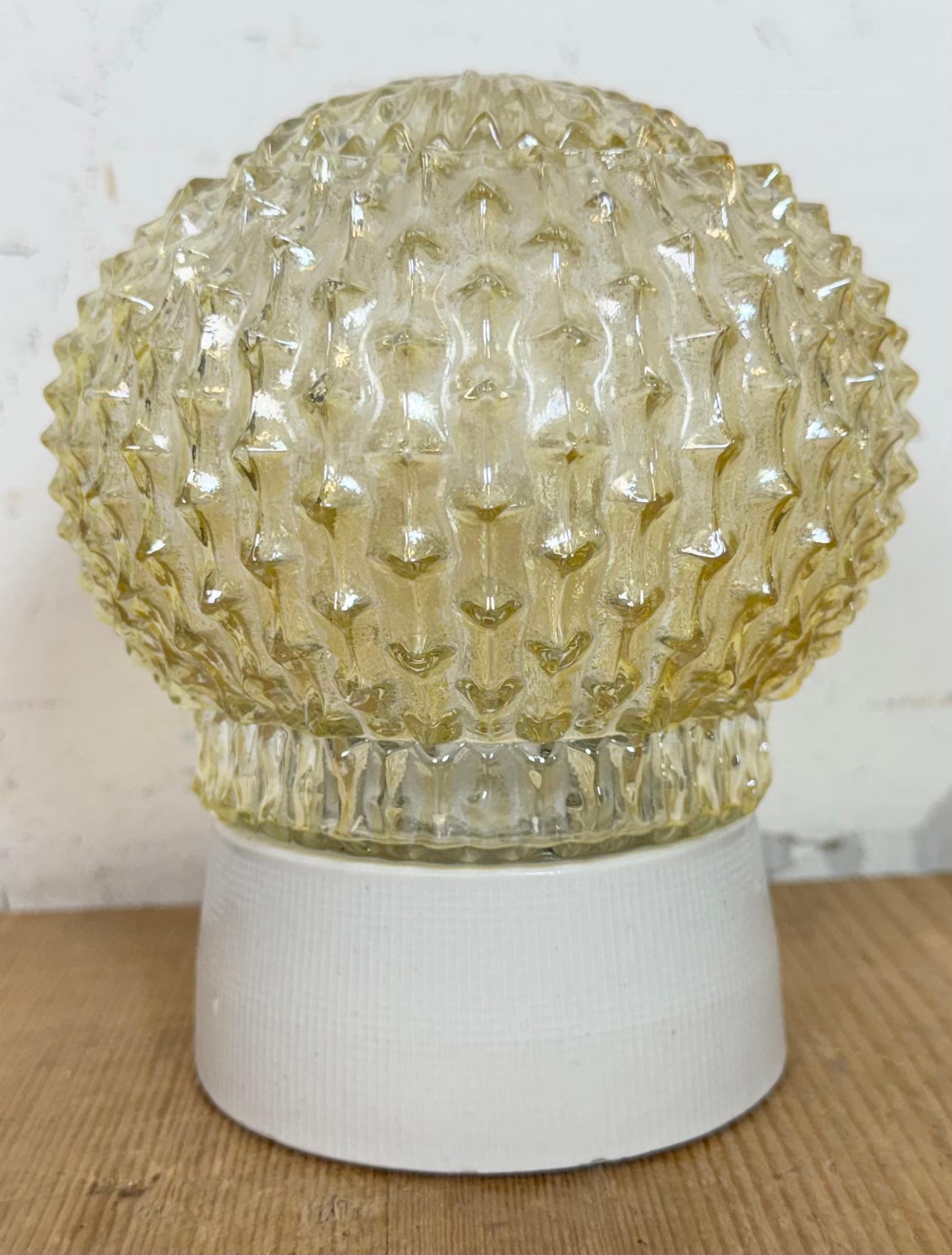 Industrial Vintage White Porcelain Ceiling Light, 1970s For Sale