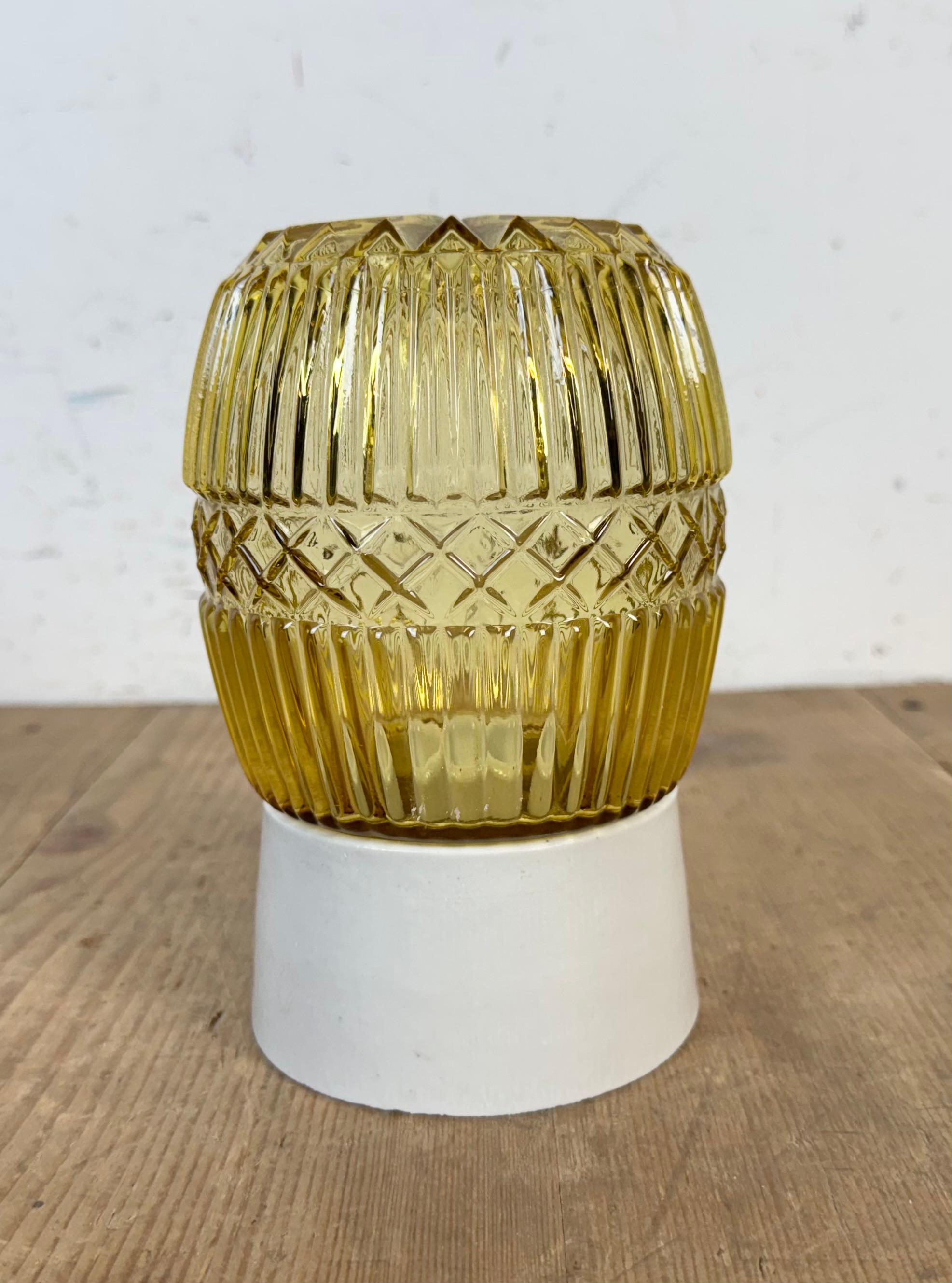 Czech Vintage White Porcelain Ceiling Light, 1970s For Sale
