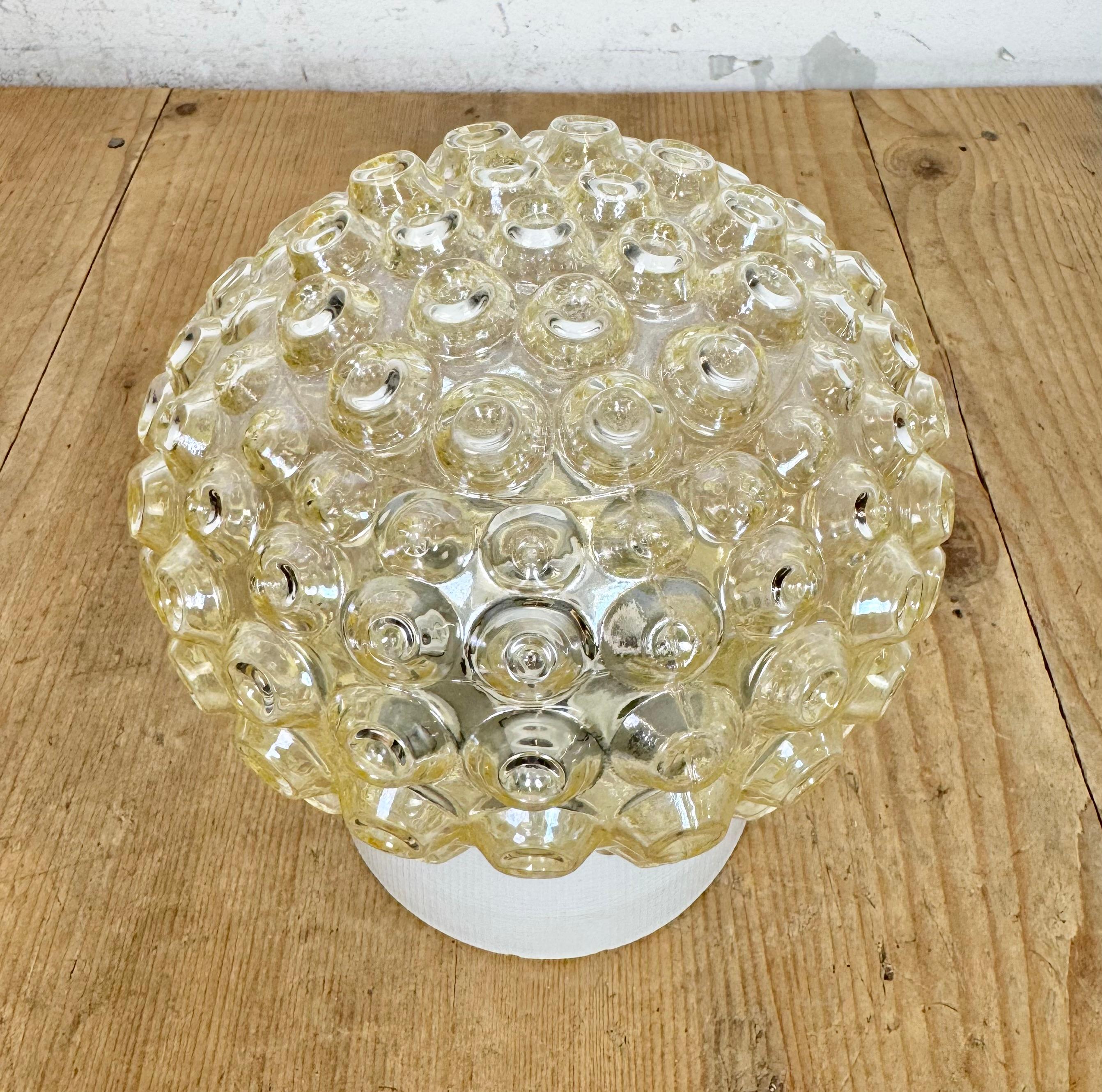 Czech Vintage White Porcelain Ceiling Light, 1970s For Sale