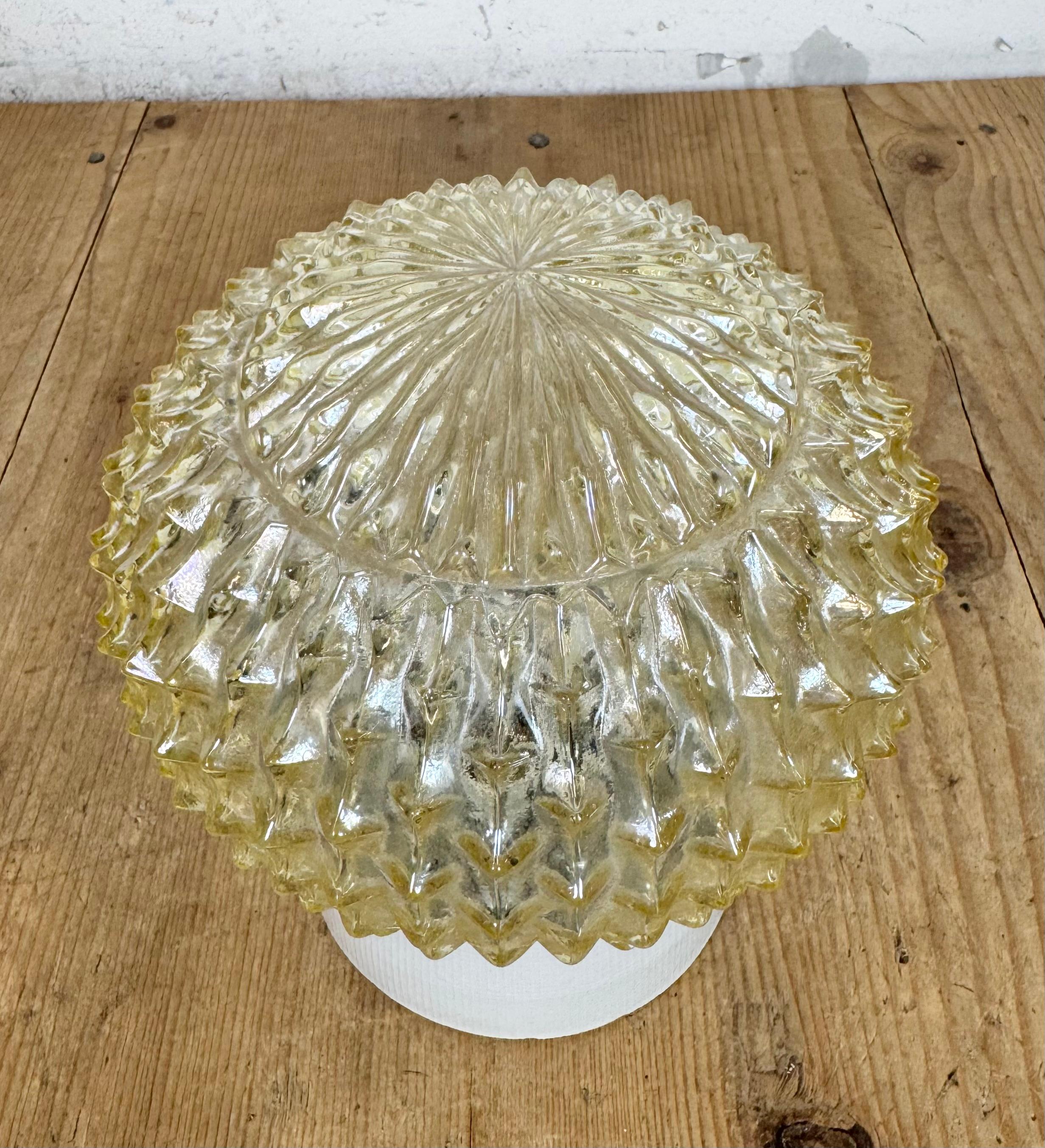 Czech Vintage White Porcelain Ceiling Light, 1970s For Sale