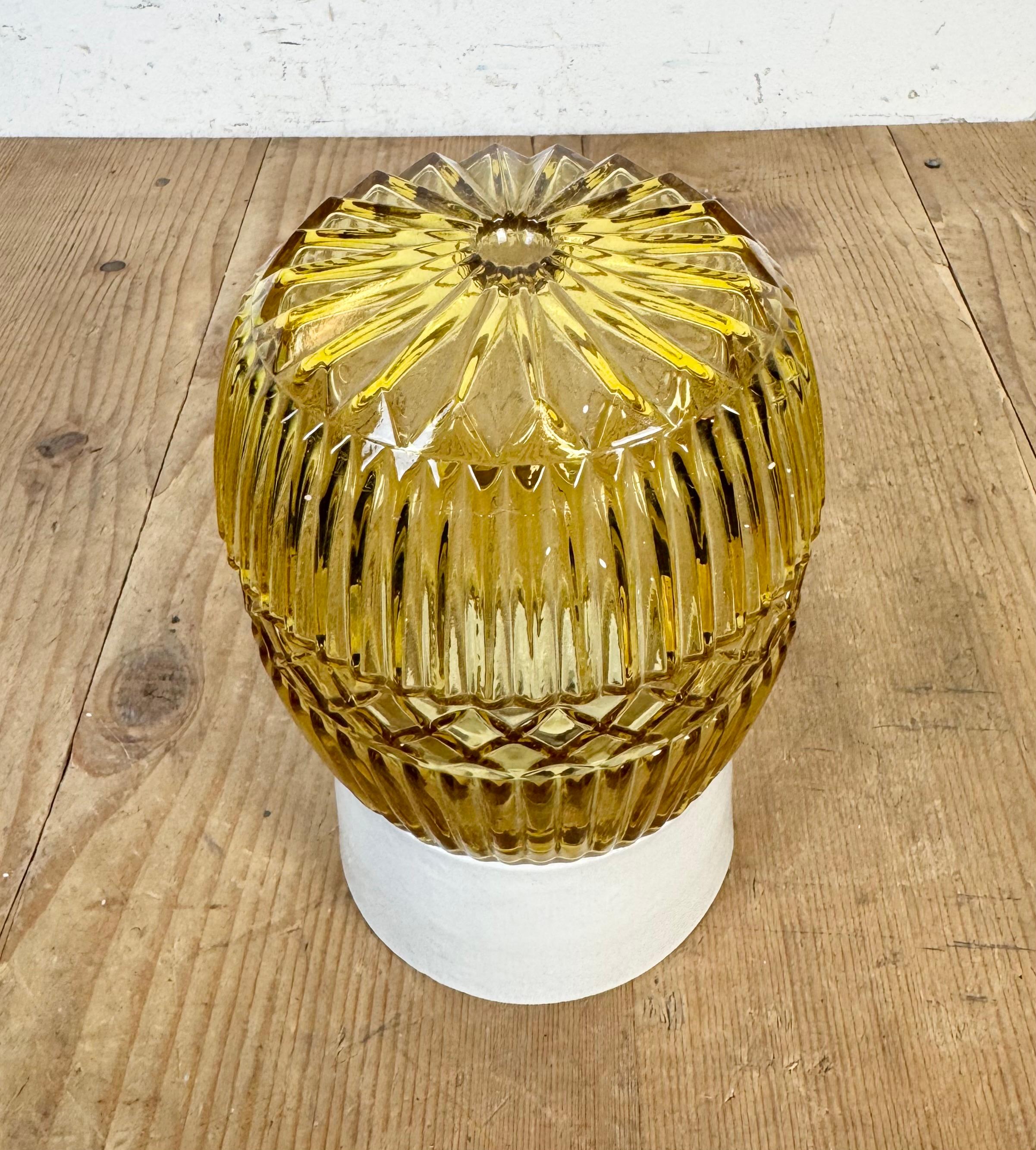 Vintage White Porcelain Ceiling Light, 1970s In Good Condition For Sale In Kojetice, CZ