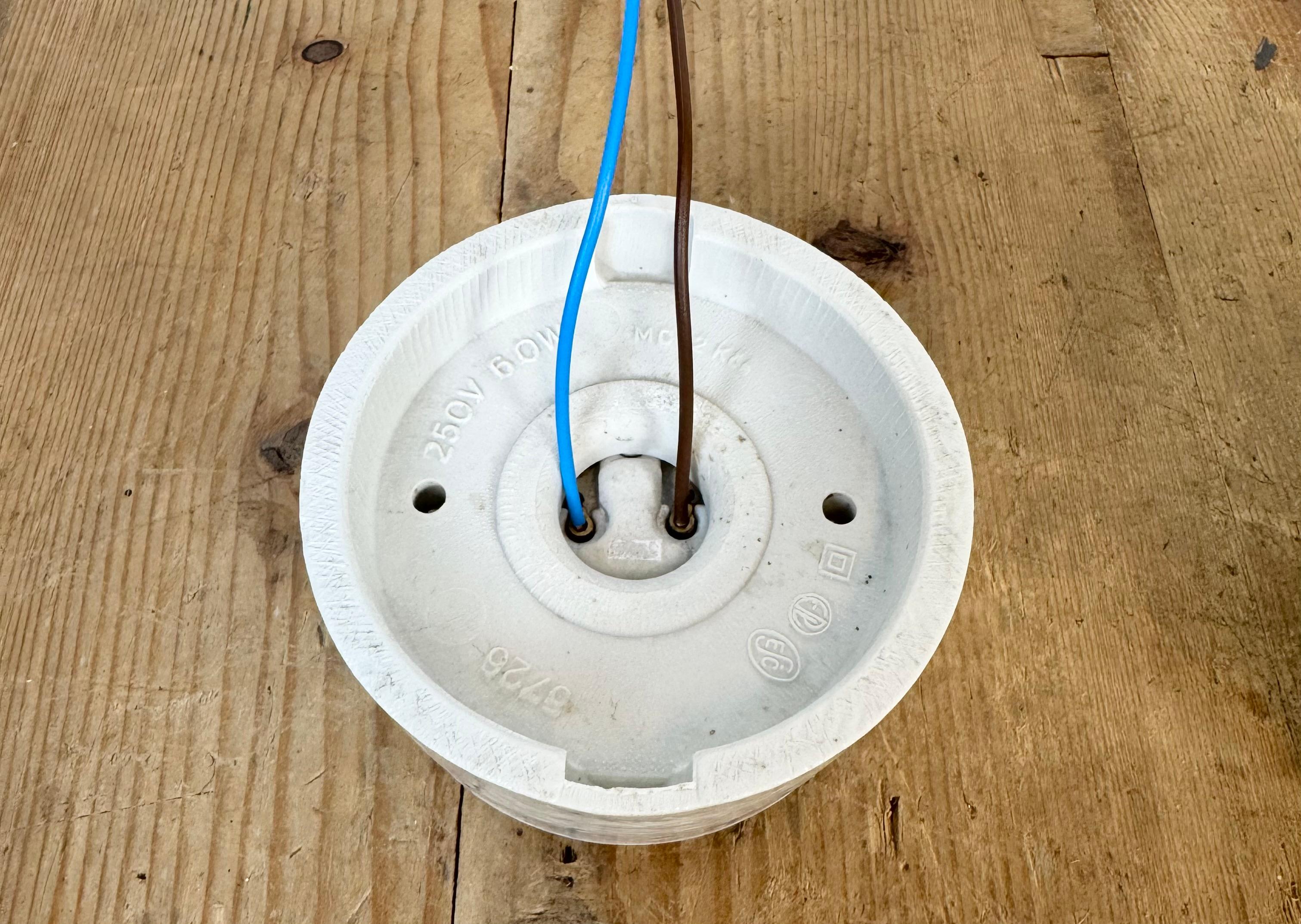 Vintage White Porcelain Ceiling Light, 1970s For Sale 2