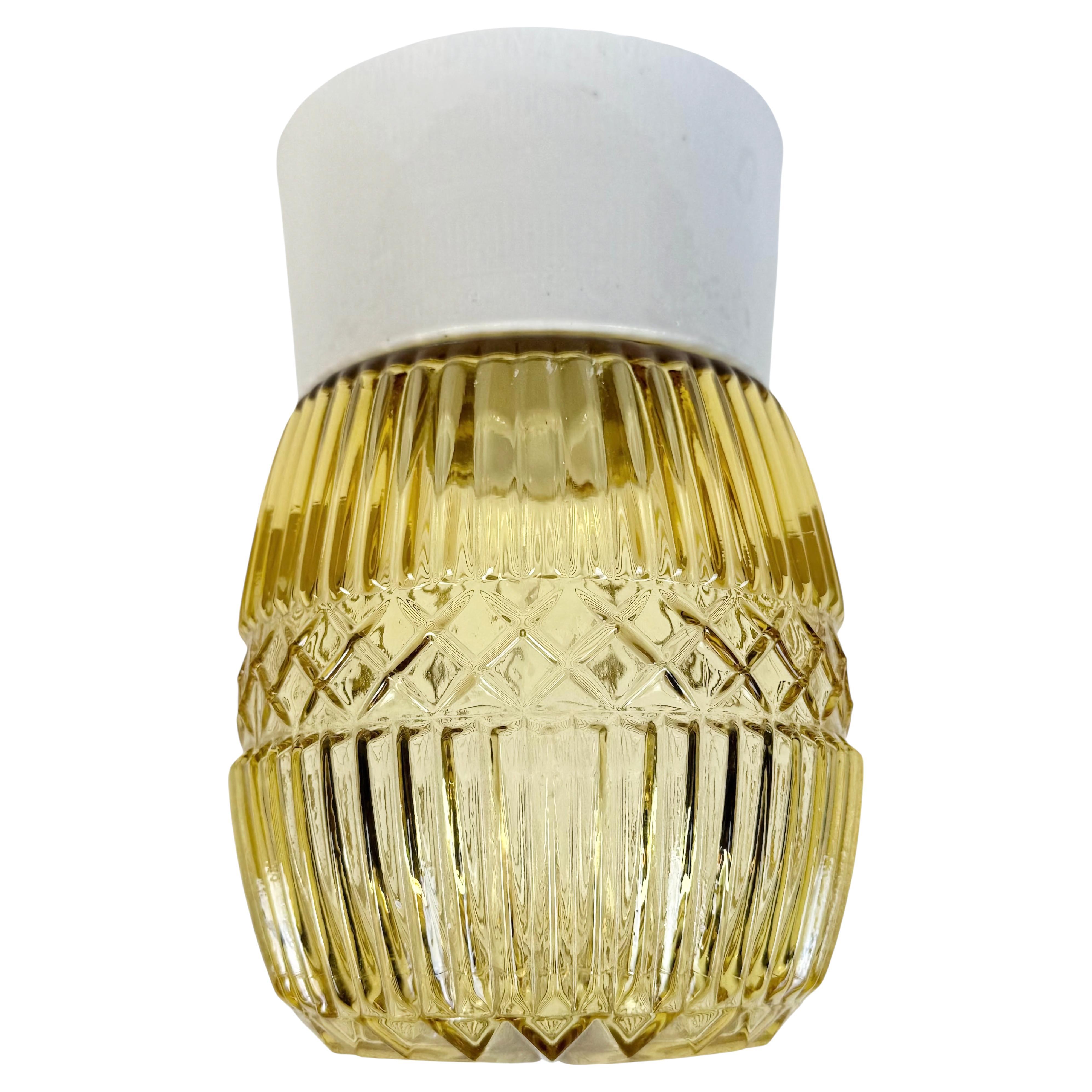 Vintage White Porcelain Ceiling Light, 1970s For Sale