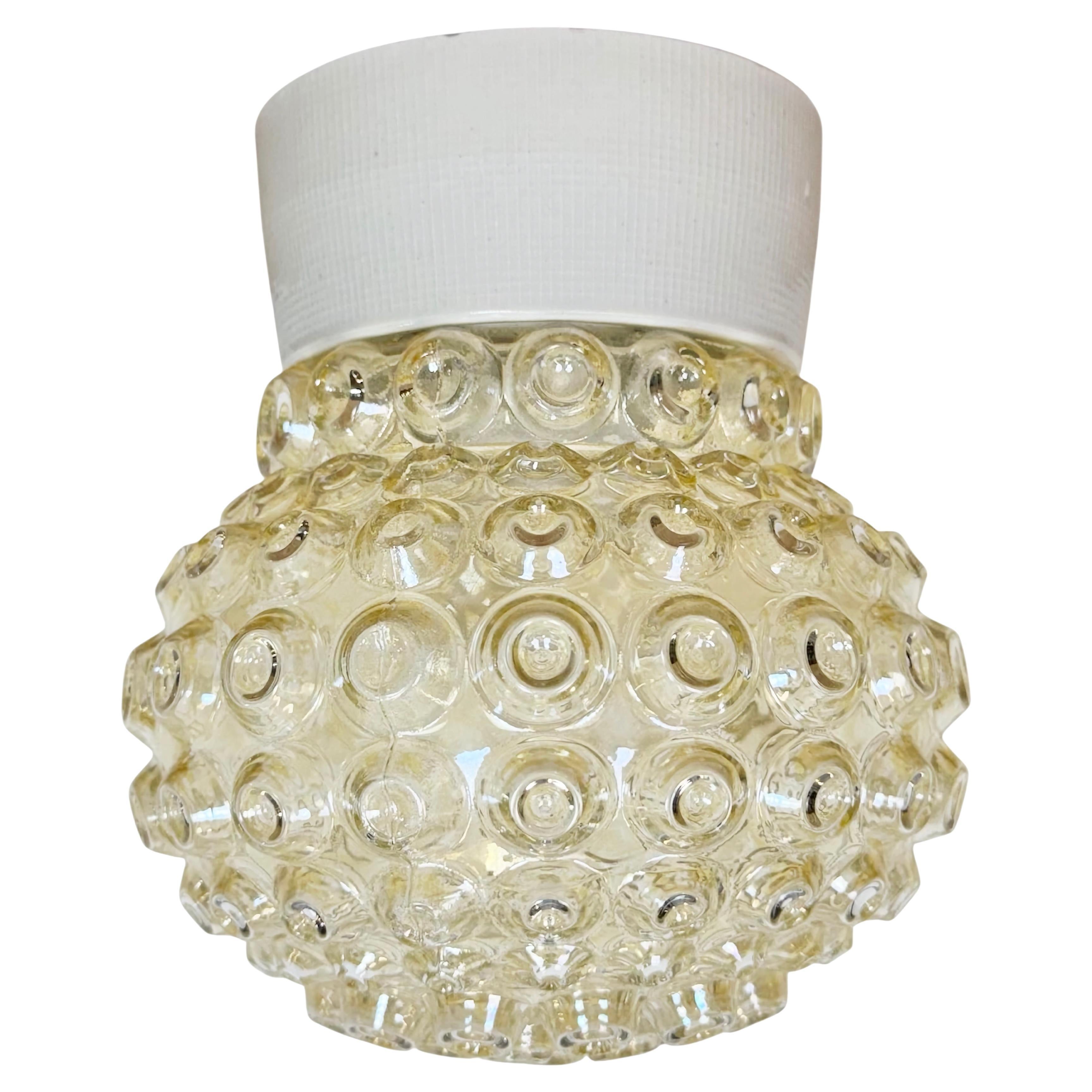 Vintage White Porcelain Ceiling Light, 1970s For Sale