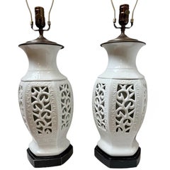 Vintage White Porcelain Lamps