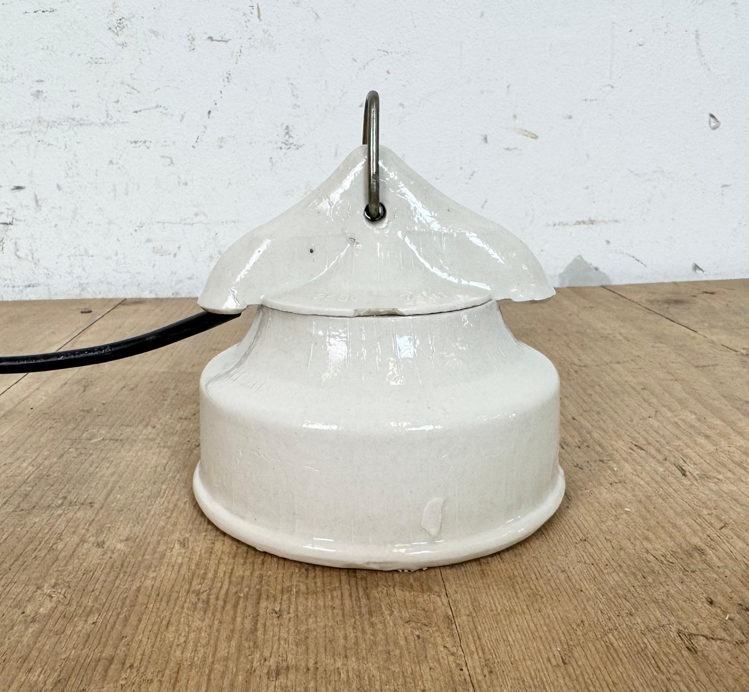 Vintage White Porcelain Pendant Light, 1970s For Sale 6
