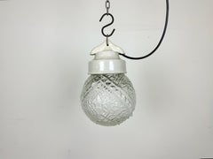 Vintage White Porcelain Pendant Light, 1970s