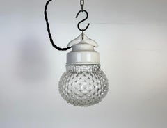 Lámpara colgante vintage de porcelana blanca, años 70
