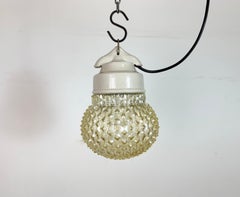 Lampada a sospensione in porcellana bianca vintage, anni '70