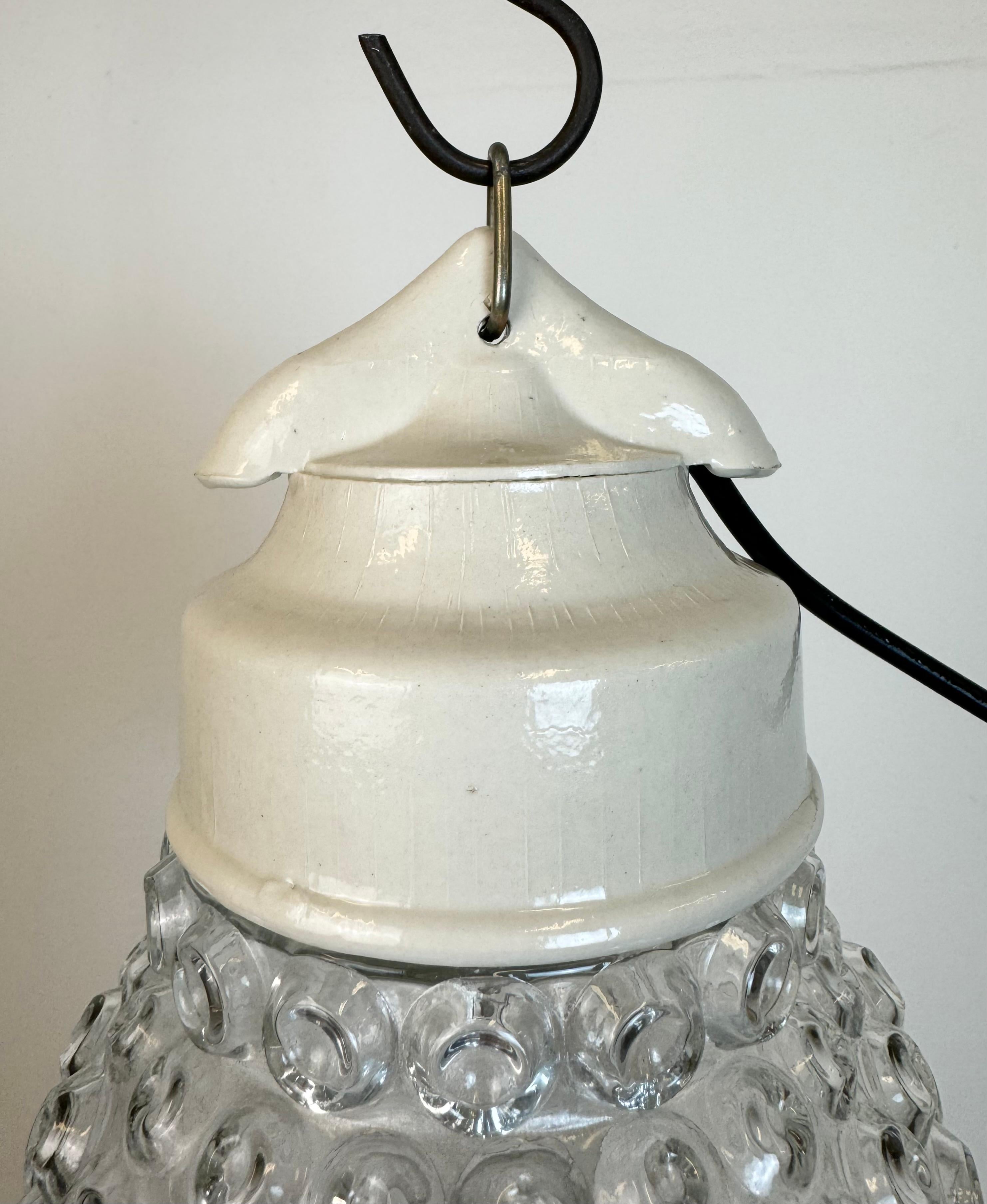 Czech Vintage White Porcelain Pendant Light, 1970s For Sale