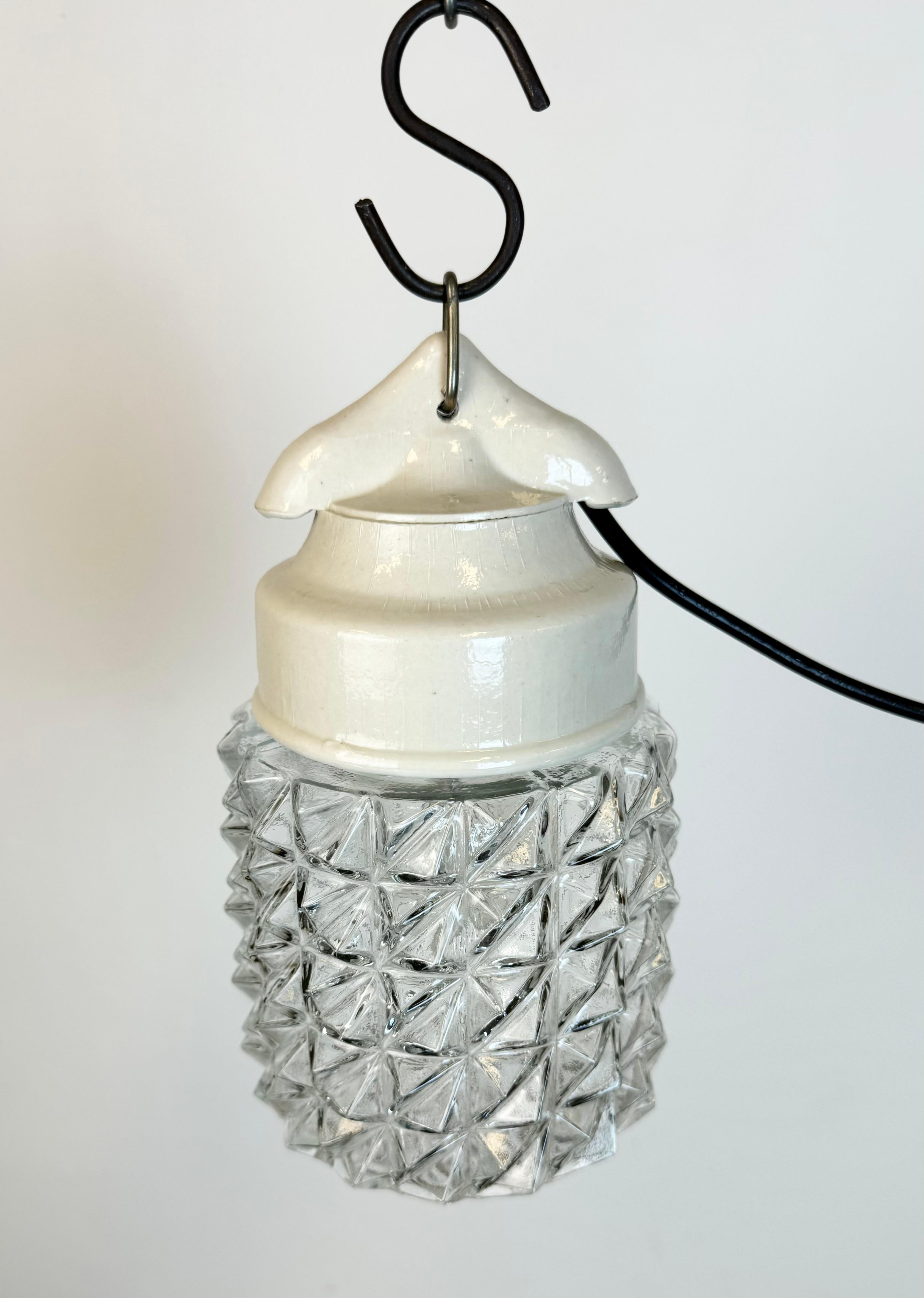 Vintage White Porcelain Pendant Light, 1970s For Sale 1