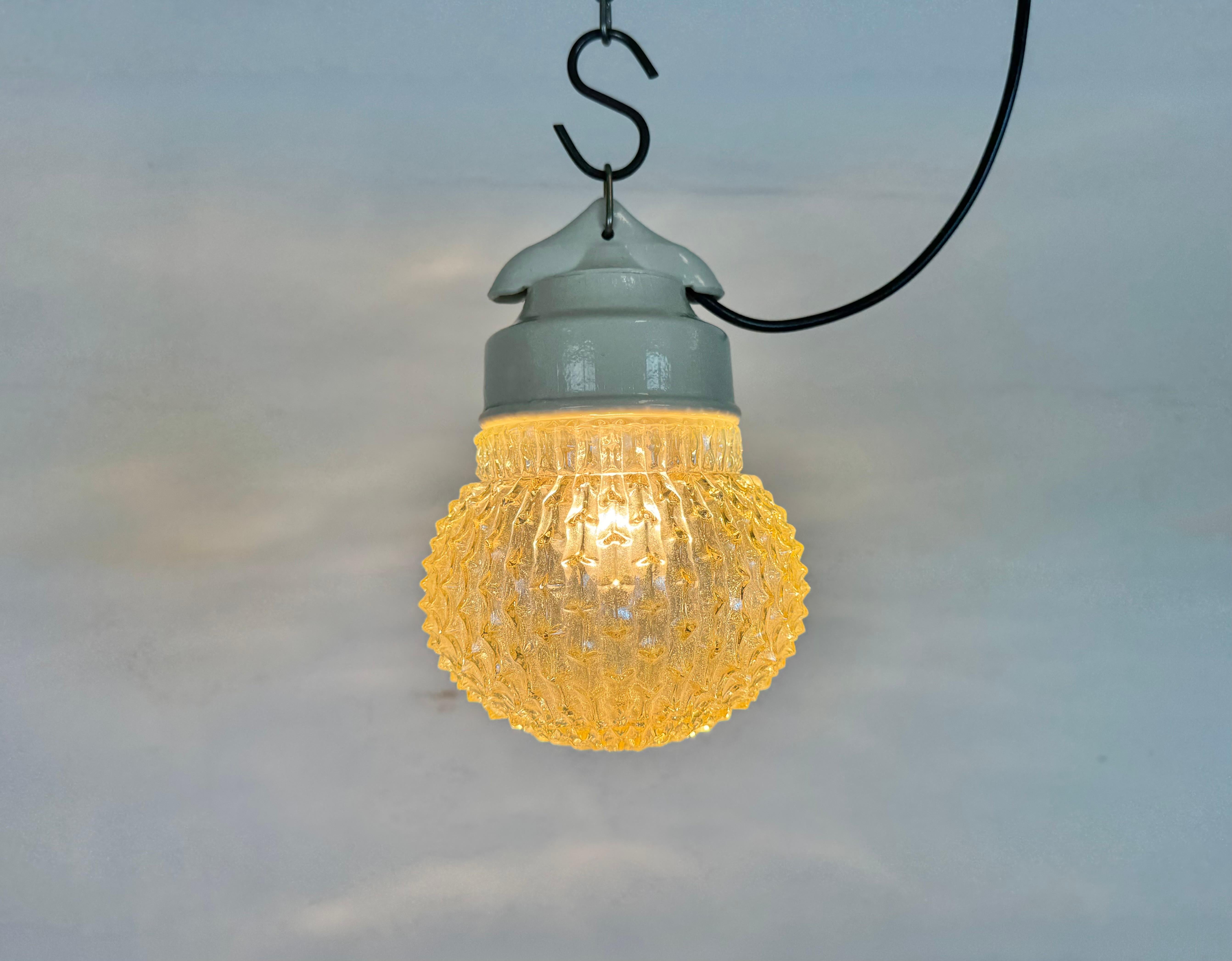 Vintage White Porcelain Pendant Light, 1970s For Sale 3