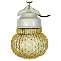 Lampada a sospensione in porcellana bianca vintage, anni '70