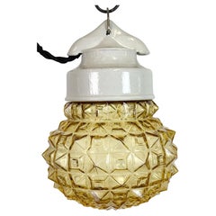 Lampe à suspension vintage en porcelaine blanche, années 1970