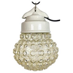 Vintage White Porcelain Pendant Light, 1970s
