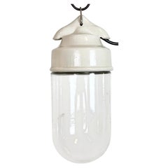 Vintage White Porcelain Pendant Light, 1970s