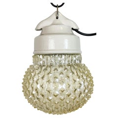 Vintage White Porcelain Pendant Light, 1970s