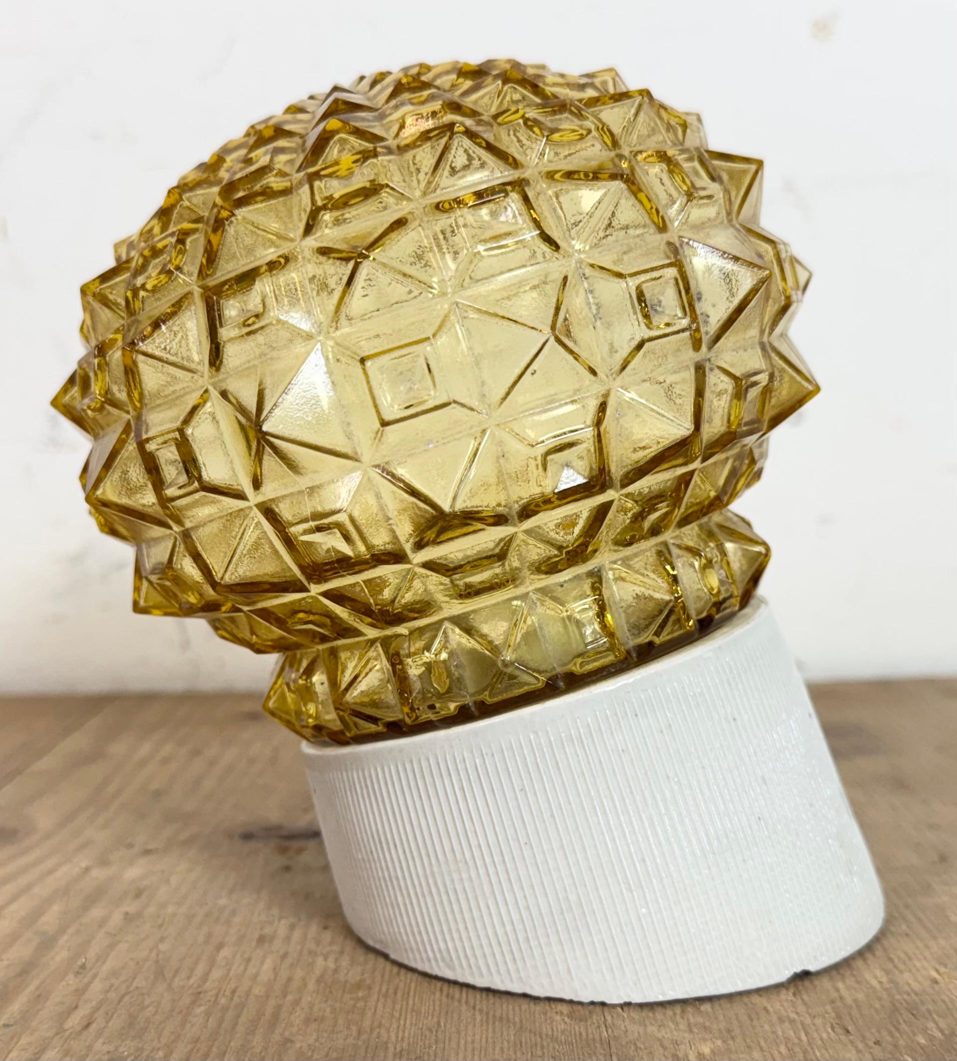 Industrial Vintage White Porcelain Wall Light, 1970s For Sale