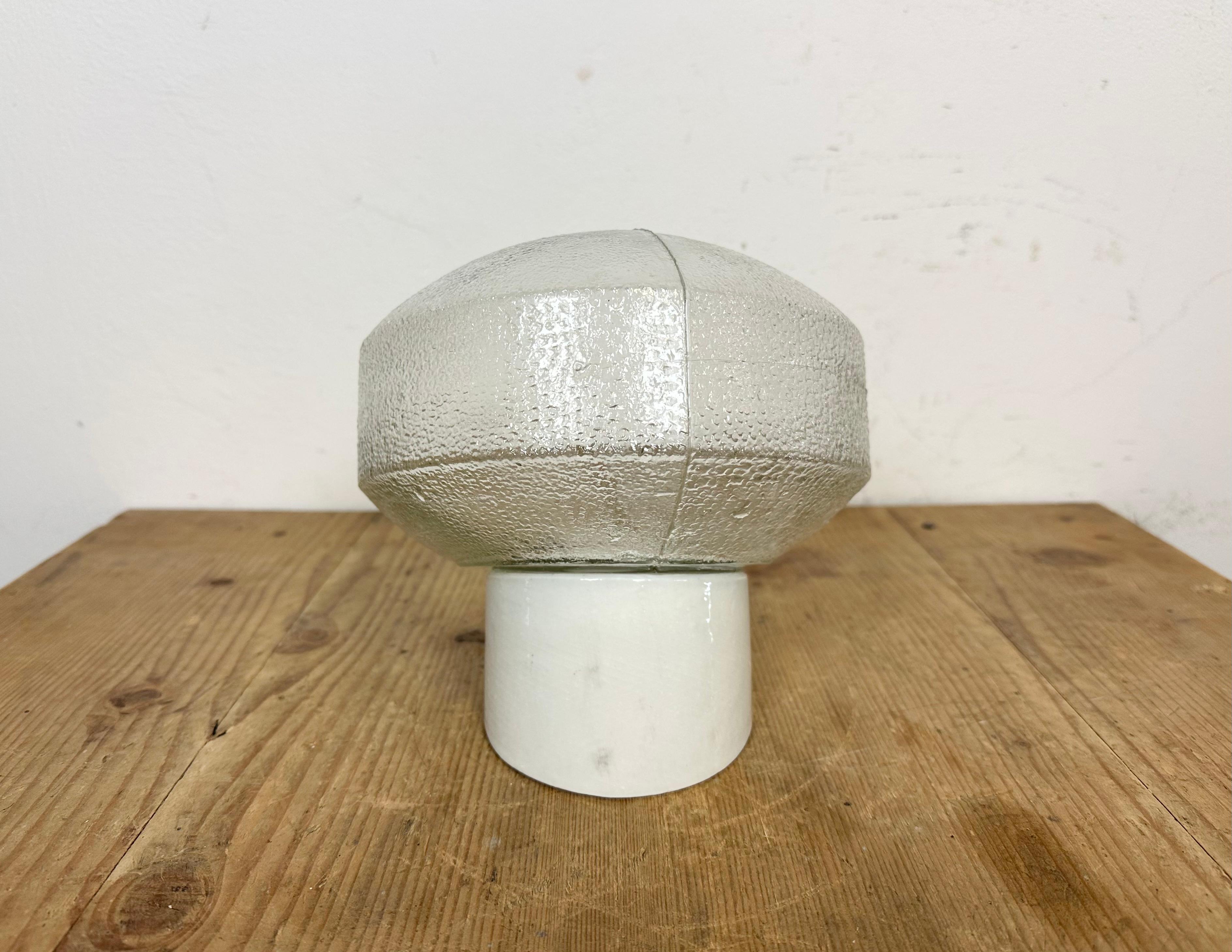 Polish Vintage White Porcelain Wall Light, 1970s For Sale