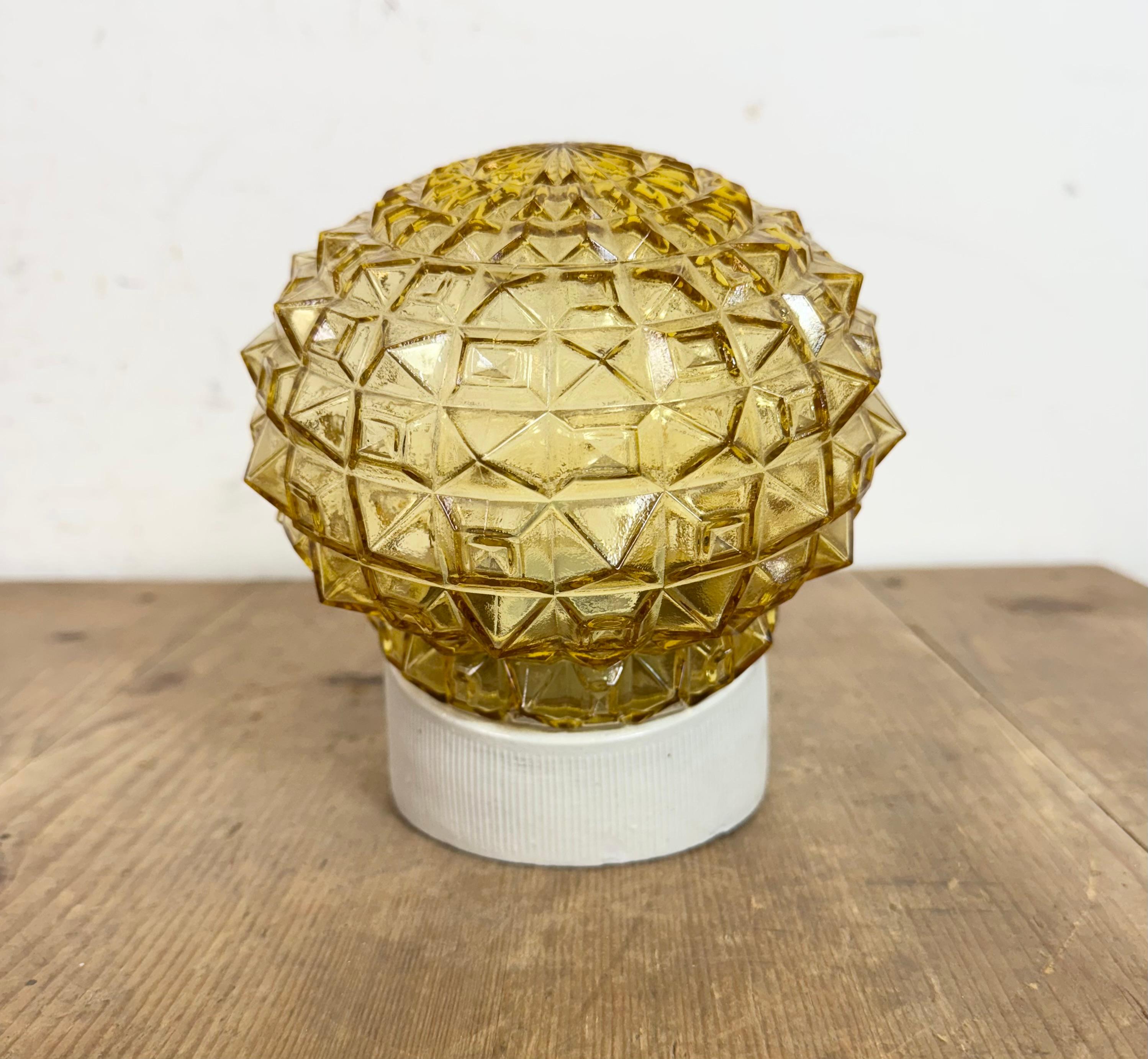Czech Vintage White Porcelain Wall Light, 1970s For Sale