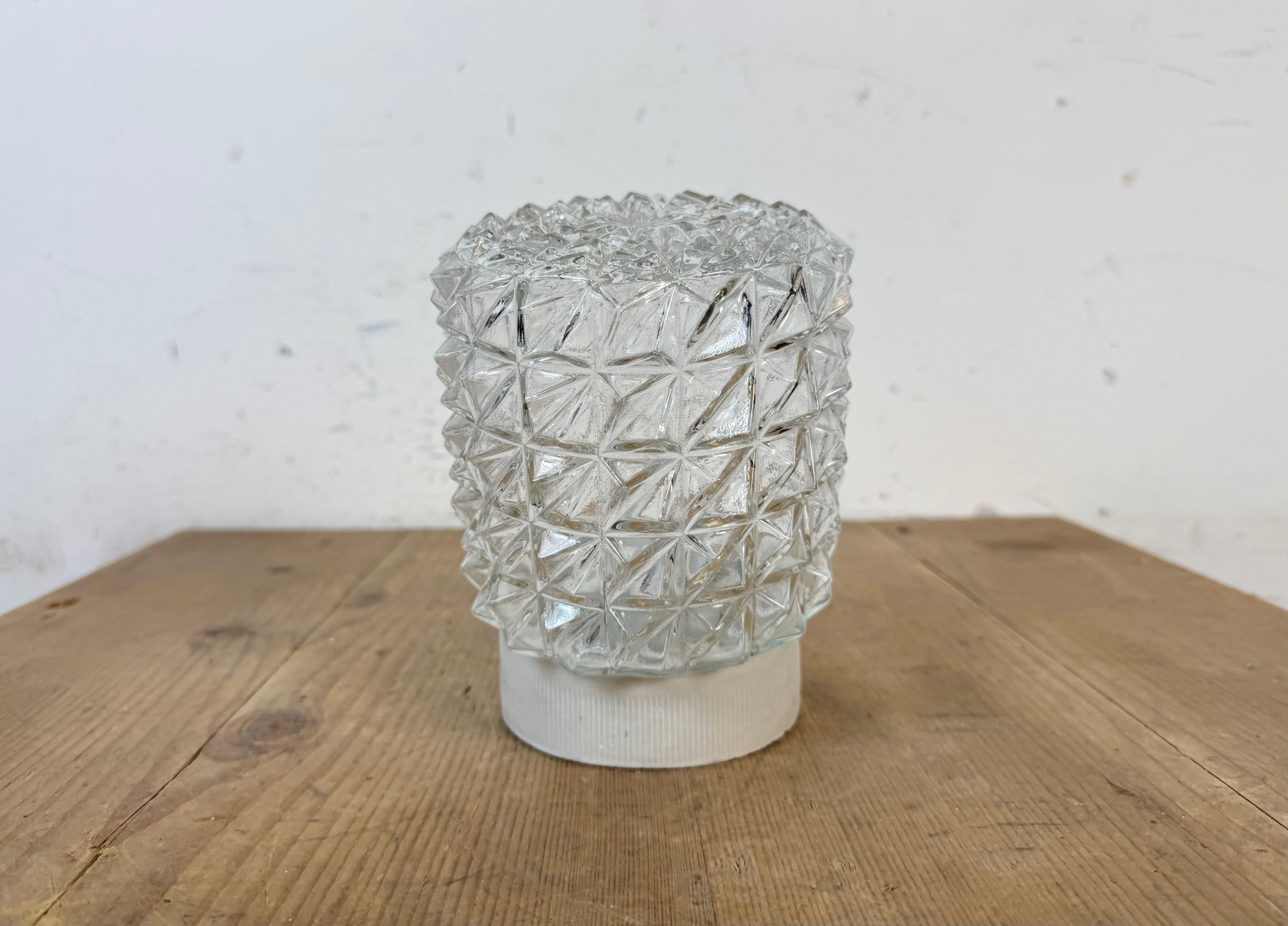 Late 20th Century Vintage White Porcelain Wall Light, 1970s For Sale