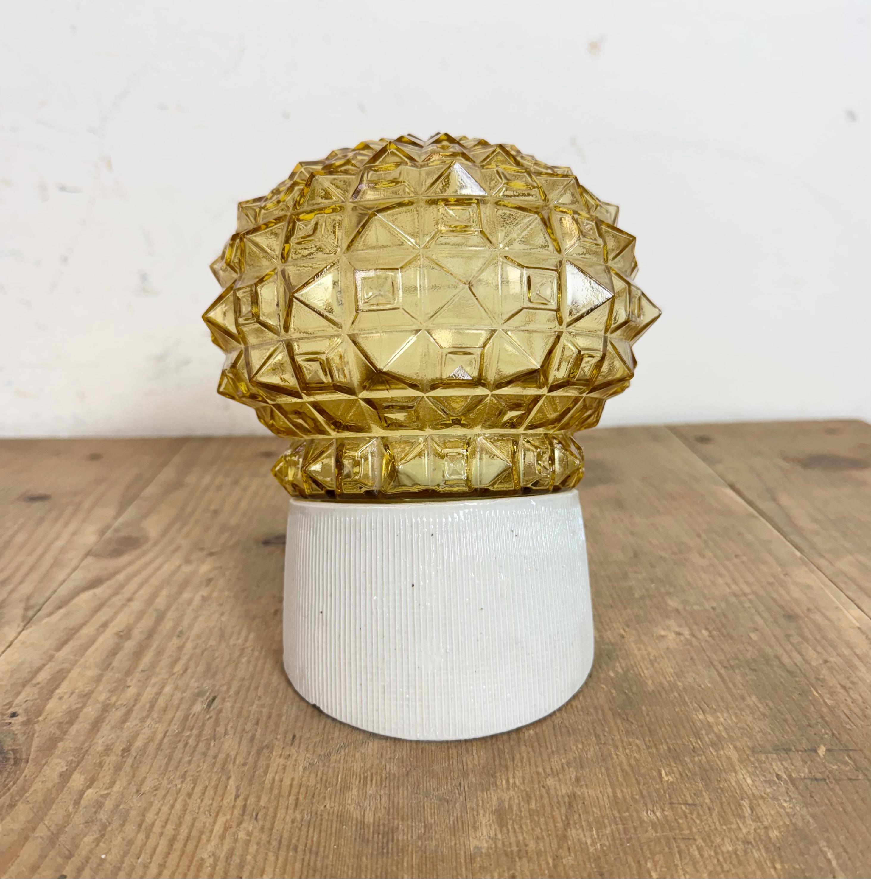 Late 20th Century Vintage White Porcelain Wall Light, 1970s For Sale