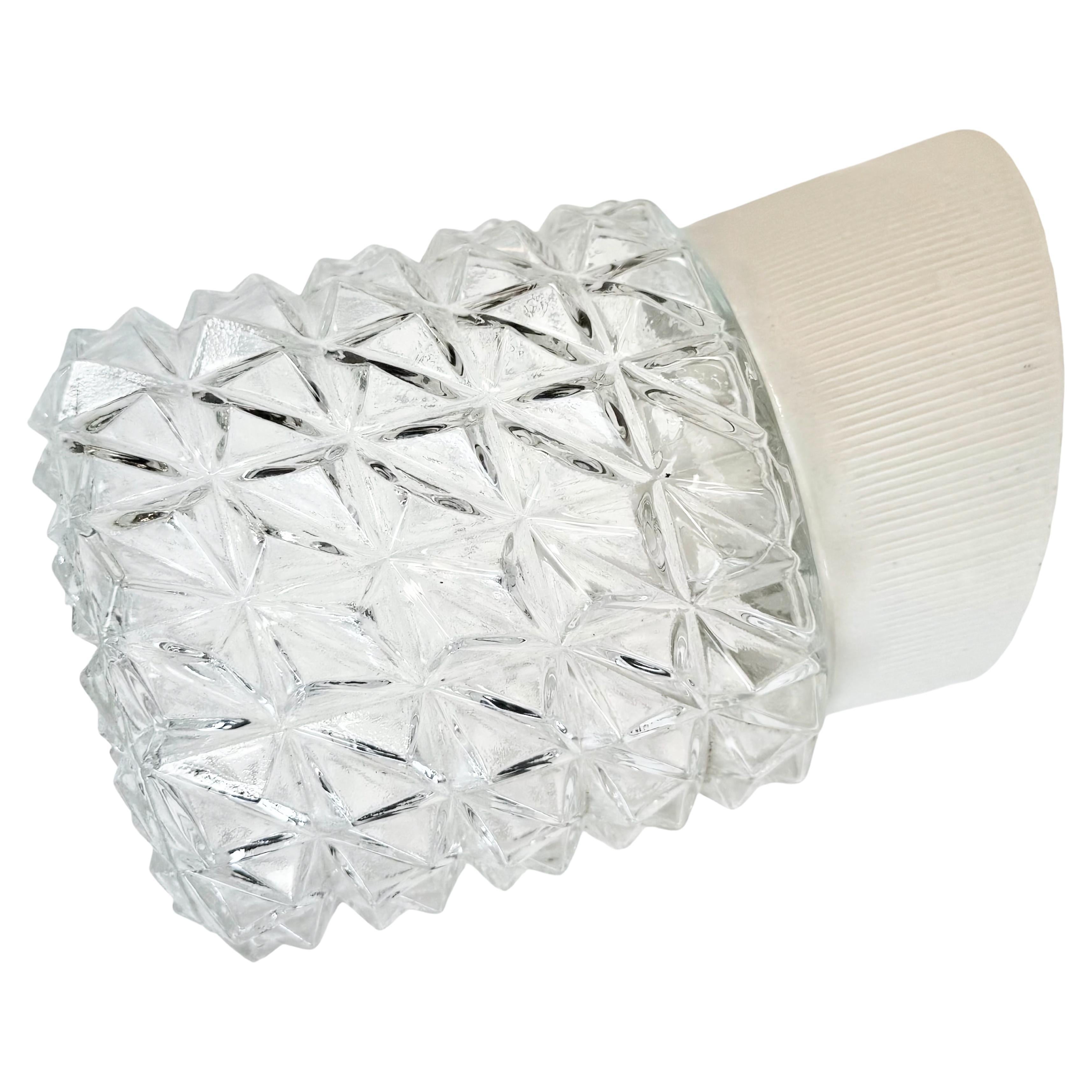 Vintage White Porcelain Wall Light, 1970s For Sale