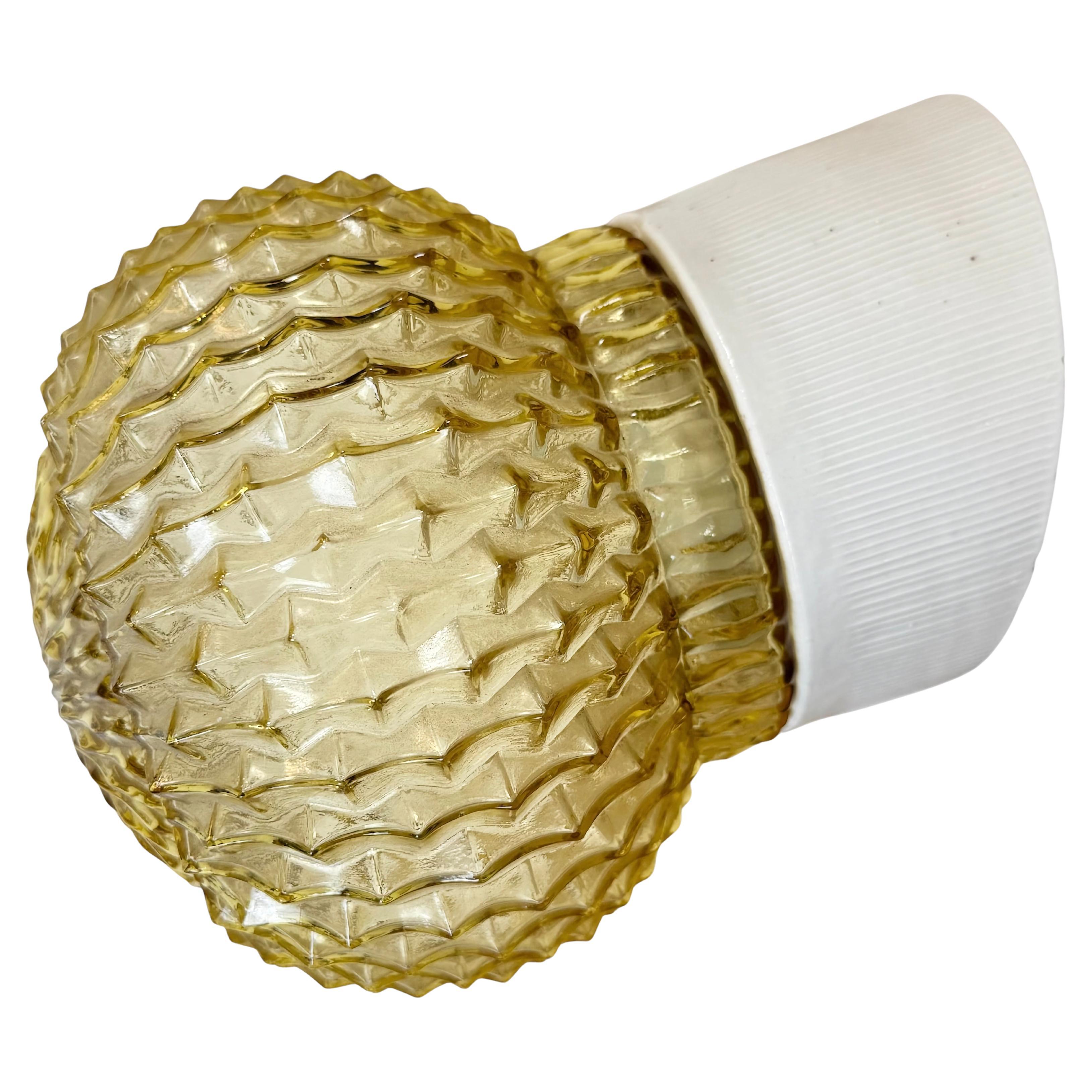 Vintage White Porcelain Wall Light, 1970s For Sale