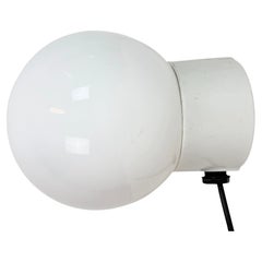 Vintage White Porcelain Wall Light with Milk Glass, 1960s