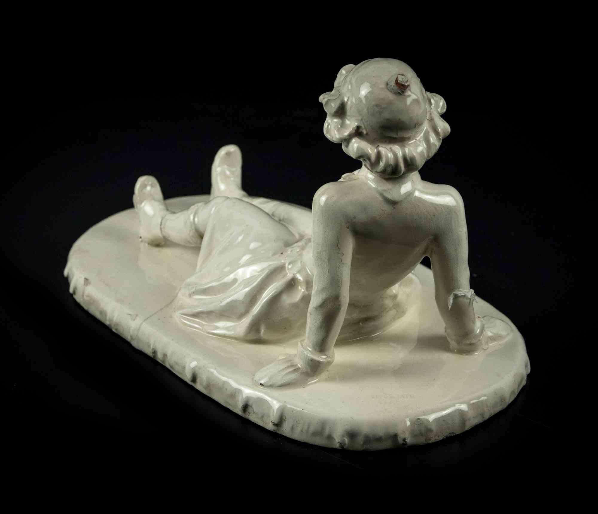 Italian Vintage White Porcelain with Child, Italy, Second Half of 20th Century For Sale