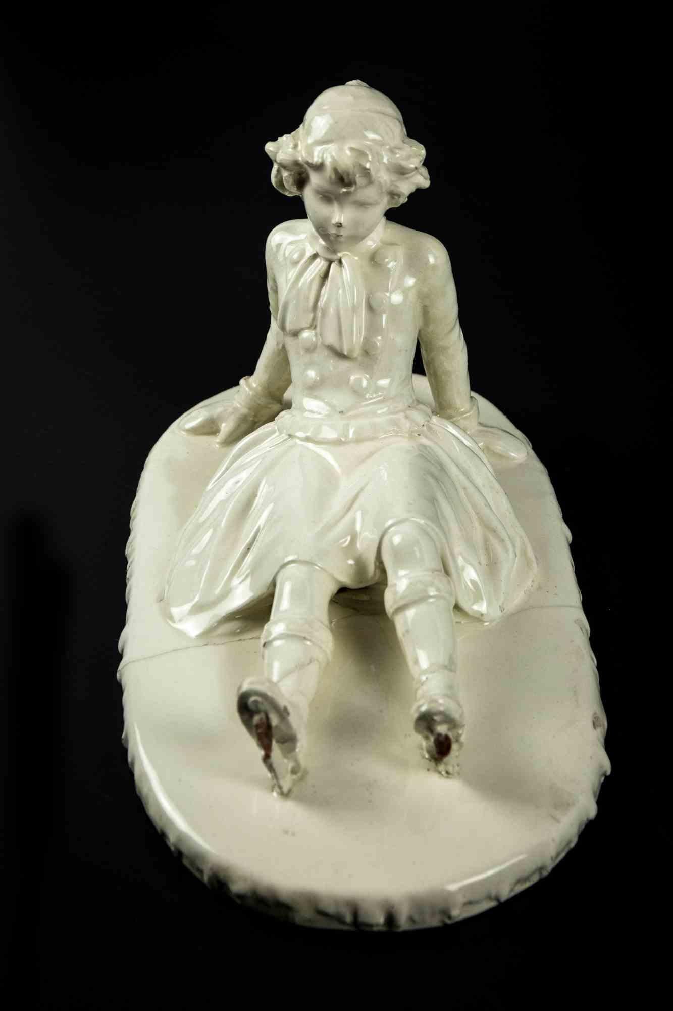 Vintage White Porcelain with Child, Italy, Second Half of 20th Century In Good Condition For Sale In Roma, IT
