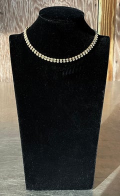 Vintage White Rhinestone Choker Necklace