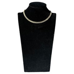 Collana girocollo vintage con strass bianchi