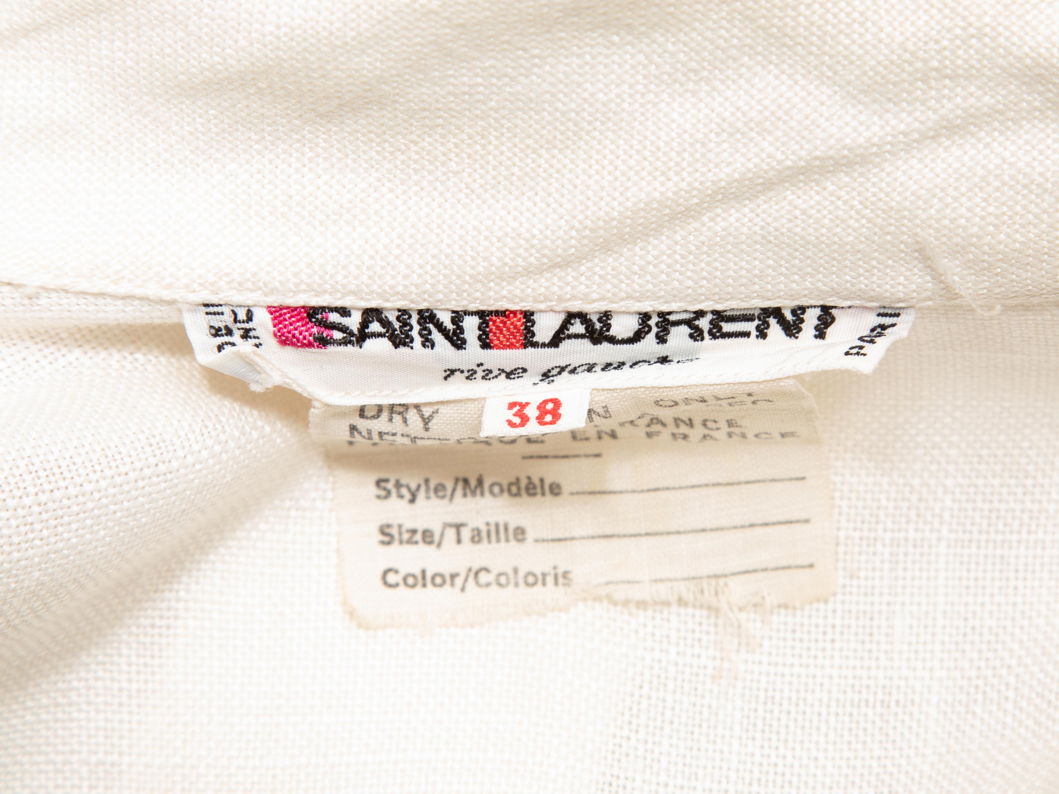 Women's Vintage White Saint Laurent 1970s Linen Dress For Sale