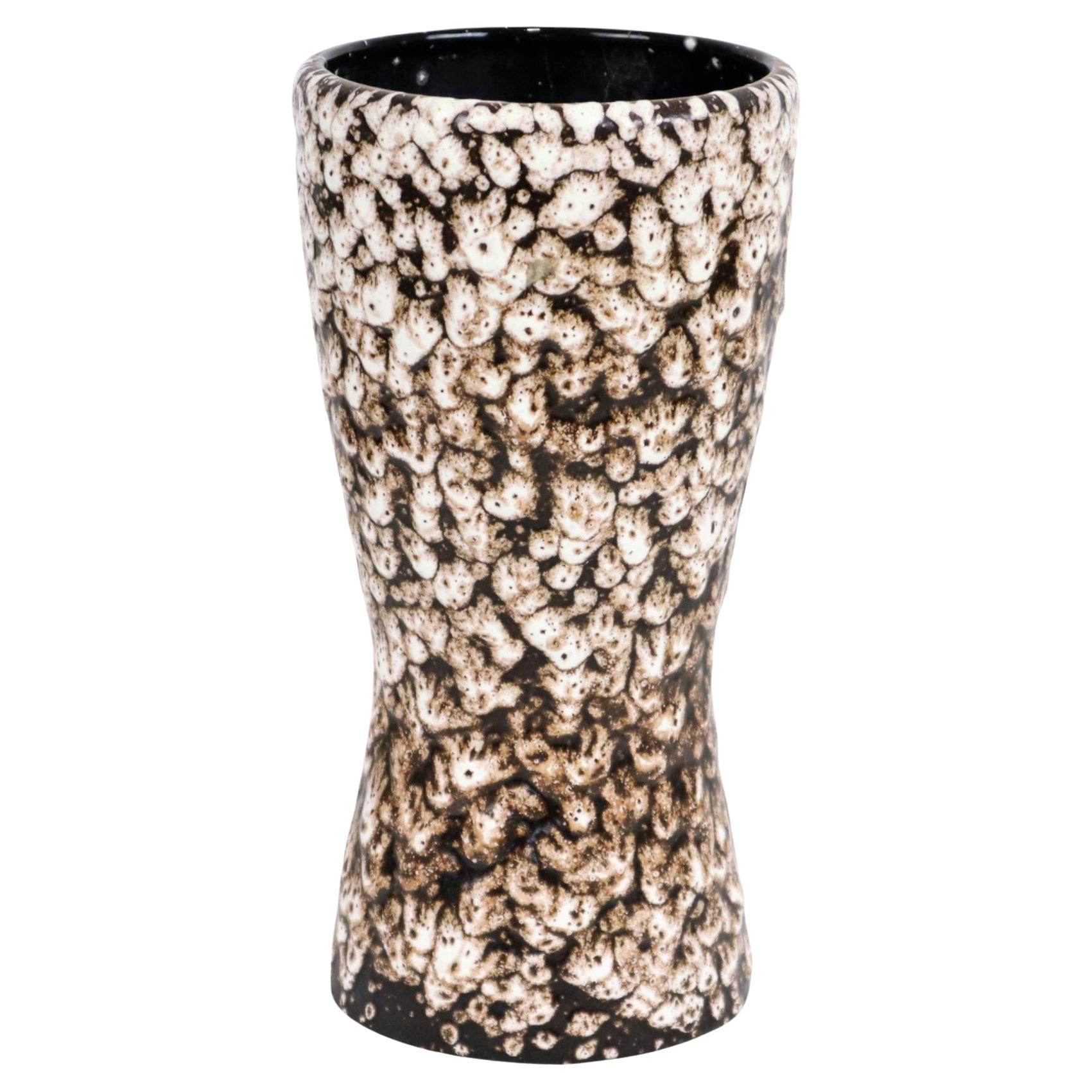 Vaso Scheurich bianco vintage con smalto a base di lava grassa 244-22