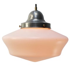 Vintage White Semi Mat Opaline Glass Pendant Lights