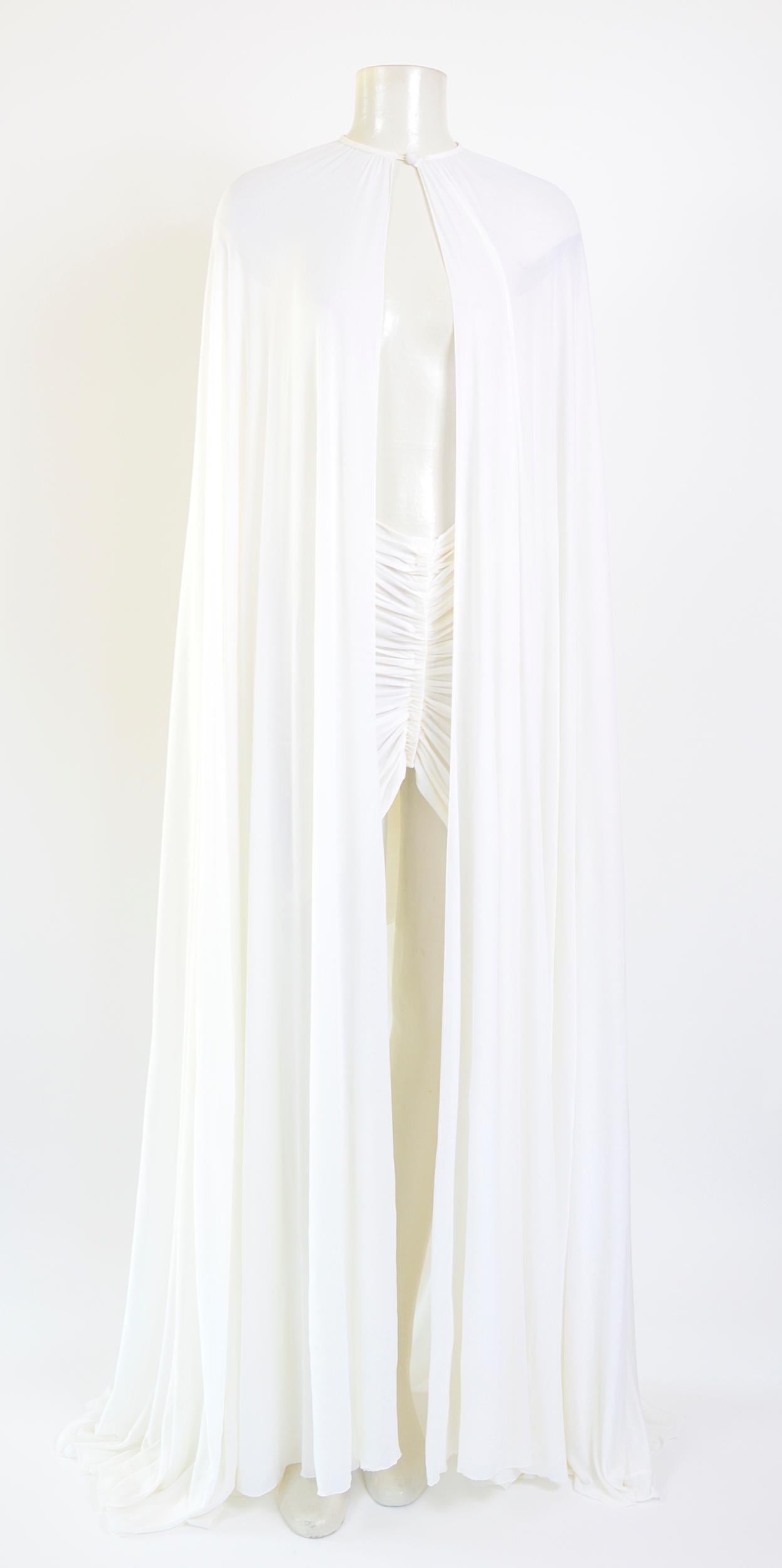 white silk cape